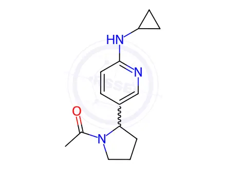 Chemical structure of 1-(2-(6-(Cyclopropylamino)pyridin-3-yl)pyrrolidin-1-yl)ethanone