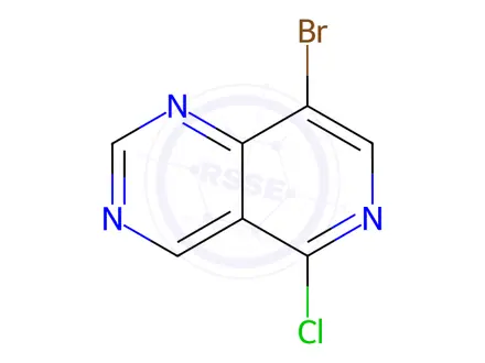 Chemical structure of 8-BROMO-5-CHLOROPYRIDO[4,3-D]PYRIMIDINE
