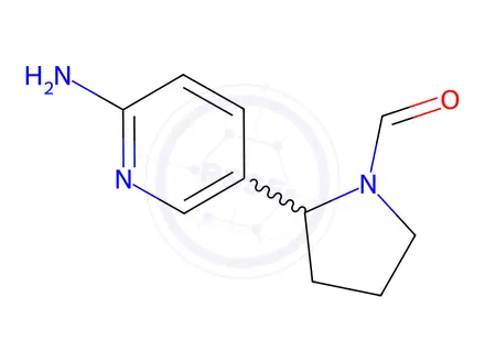 Chemical structure of 2-(6-Aminopyridin-3-yl)pyrrolidine-1-carbaldehyde