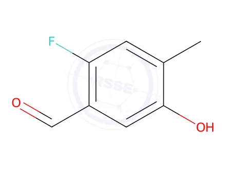 Chemical structure of Benzaldehyde, 2-fluoro-5-hydroxy-4-methyl-