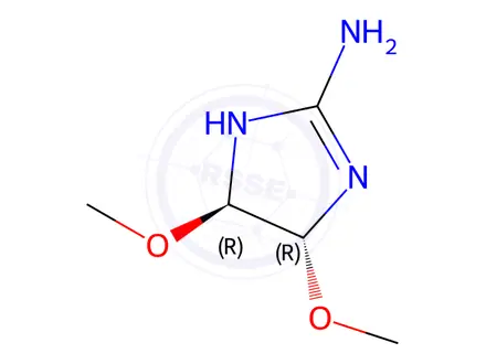 Chemical structure of 1H-Imidazol-2-amine,4,5-dihydro-4,5-dimethoxy-,trans-(9CI)