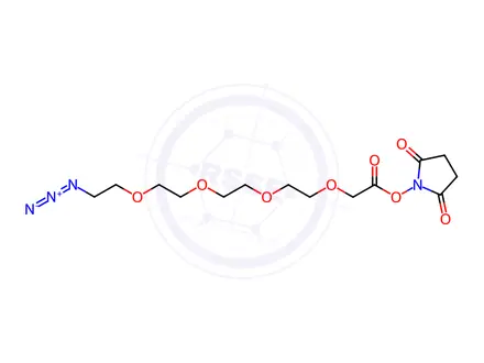 Chemical structure of 2,5-Dioxopyrrolidin-1-yl 14-azido-3,6,9,12-tetraoxatetradecanoate