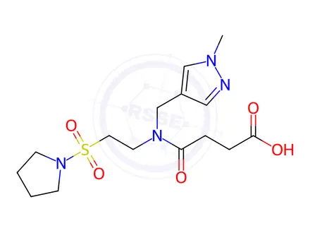 Chemical structure of 4-{[(1-Methyl-1H-pyrazol-4-yl)methyl][2-(pyrrolidin-1-ylsulfonyl)ethyl]amino}-4-oxobutanoic acid
