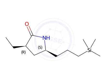 Chemical structure of (3R,5S)-3-Ethyl-5-(3-(trimethylsilyl)propyl)pyrrolidin-2-one
