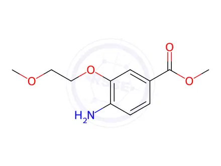 Chemical structure of Methyl 4-Amino-3-(2-methoxyethoxy)benzoate Hydrochloride