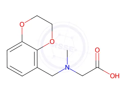 Chemical structure of 2-(((2,3-Dihydrobenzo[b][1,4]dioxin-5-yl)methyl)(methyl)amino)acetic acid