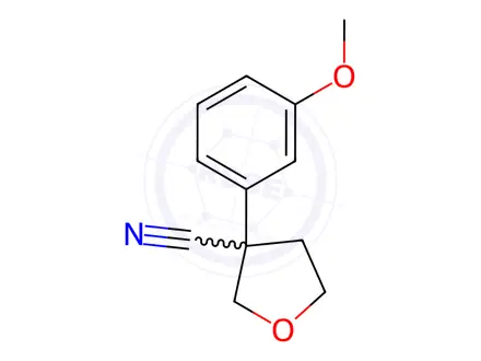 Chemical structure of 3-(3-Methoxyphenyl)tetrahydro-3-furancarbonitrile