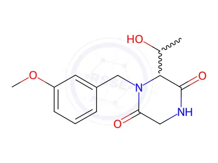 Chemical structure of 6-(1-Hydroxyethyl)-1-(3-methoxybenzyl)-2,5-piperazinedione