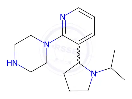Chemical structure of 1-(3-(1-Isopropylpyrrolidin-2-yl)pyridin-2-yl)piperazine