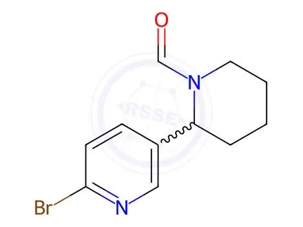 Chemical structure of 2-(6-Bromopyridin-3-yl)piperidine-1-carbaldehyde