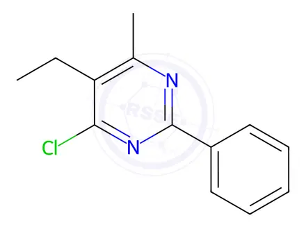 Chemical structure of 4-Chloro-5-ethyl-6-methyl-2-phenylpyrimidine