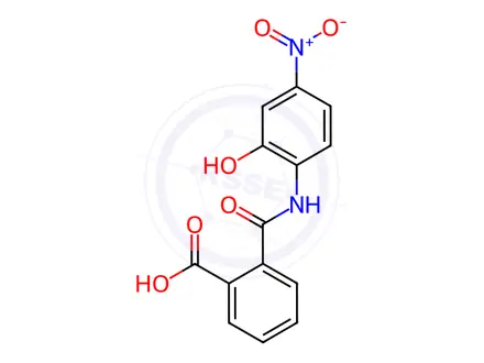 Chemical structure of 2-({2-hydroxy-4-nitroanilino}carbonyl)benzoic acid