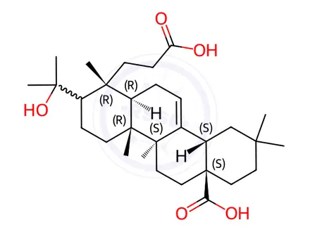 Chemical structure of 3,4-seco-Olean-12-en-4-ol-3,28-dioic acid