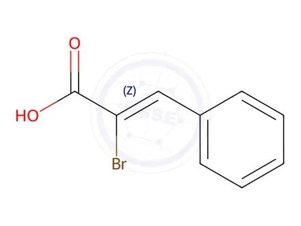Chemical structure of Cinnamic acid, alpha-bromo-