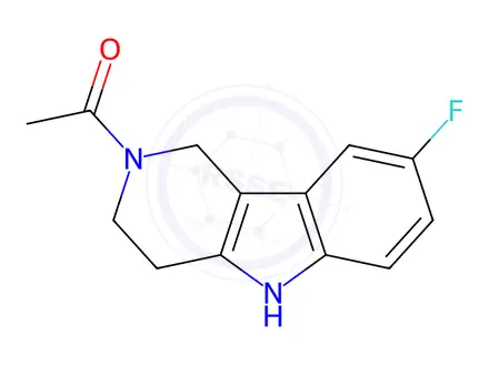 Chemical structure of 1-(8-Fluoro-1,3,4,5-tetrahydro-2H-pyrido[4,3-b]indol-2-yl)ethan-1-one