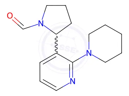 Chemical structure of 2-(2-(Piperidin-1-yl)pyridin-3-yl)pyrrolidine-1-carbaldehyde