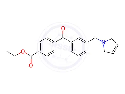 Chemical structure of 4'-Carboethoxy-3-(3-pyrrolinomethyl) benzophenone