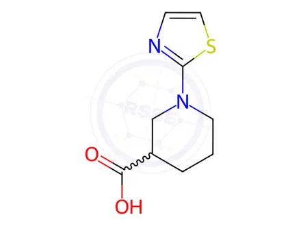 Chemical structure of 1-(1,3-Thiazol-2-yl)-3-piperidinecarboxylic acid