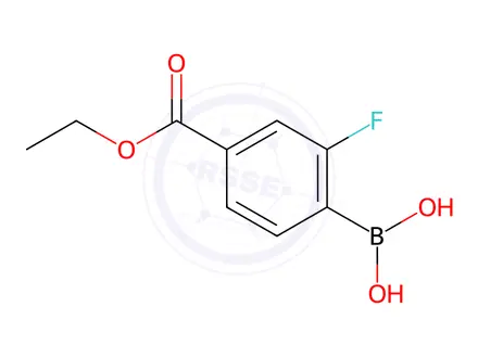 Chemical structure of (4-(Ethoxycarbonyl)-2-fluorophenyl)boronic acid