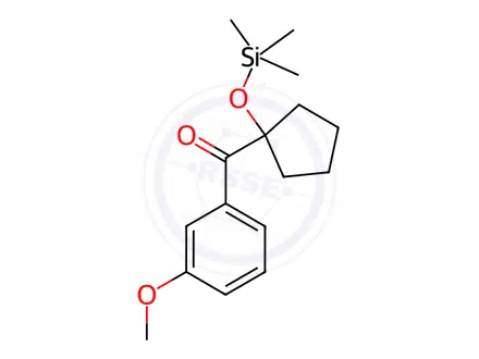 Chemical structure of 1-(Trimethylsilyloxy)-1-cyclopentyl-3-(methoxyphenyl)-methanone
