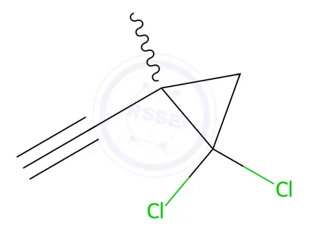 Chemical structure of Cyclopropane, 1,1-dichloro-2-ethynyl-2-methyl-(7CI,8CI,9CI)
