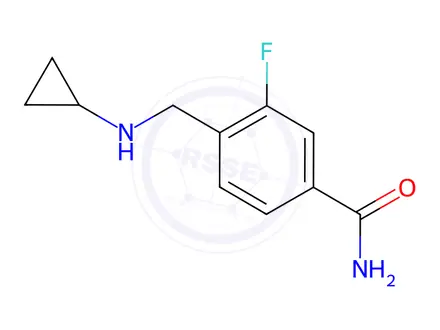 Chemical structure of 4-[(cyclopropylamino)methyl]-3-fluorobenzamide