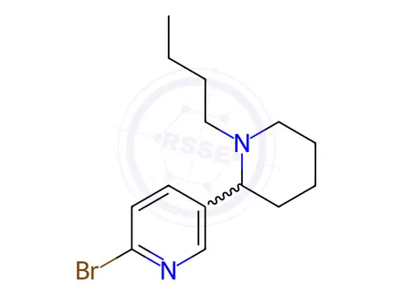 Chemical structure of 2-Bromo-5-(1-butylpiperidin-2-yl)pyridine