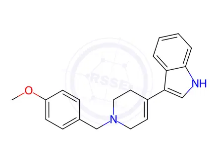 Chemical structure of 3-{1-[(4-methoxyphenyl)methyl]-1,2,3,6-tetrahydropyridin-4-yl}-1H-indole