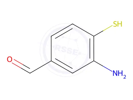 Chemical structure of Benzaldehyde, 3-amino-4-mercapto-(9CI)