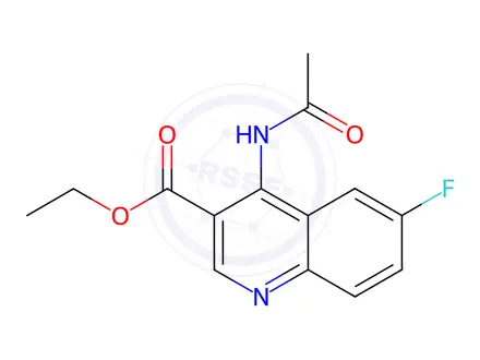 Chemical structure of Ethyl 4-acetamido-6-fluoroquinoline-3-carboxylate