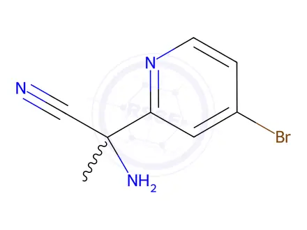 Chemical structure of 2-Amino-2-(4-bromopyridin-2-yl)propanenitrile