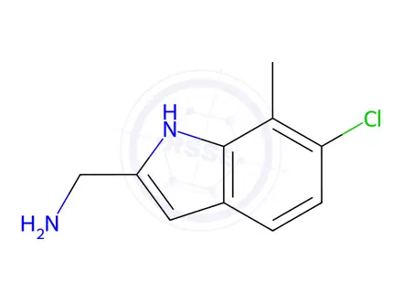 Chemical structure of (6-Chloro-7-methyl-1H-indol-2-yl)methanamine