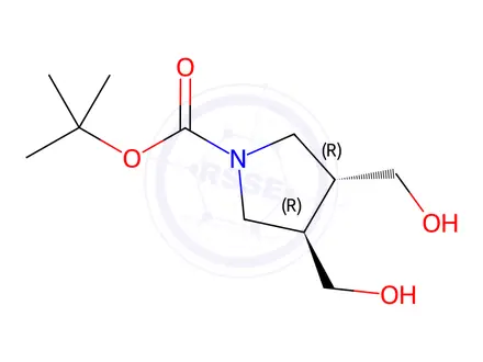Chemical structure of (3S,4S)-tert-Butyl 3,4-Bis(hydroxymethyl)pyrrolidine-1-carboxylate