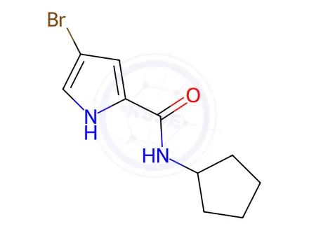 Chemical structure of 4-Bromo-N-cyclopentyl-1H-pyrrole-2-carboxamide