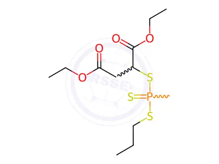 Chemical structure of Succinic acid, mercapto-, diethyl ester, propyl methylphosphonotrithio ate
