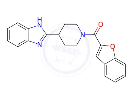 Chemical structure of (4-(1H-Benzo[d]imidazol-2-yl)piperidin-1-yl)(benzofuran-2-yl)methanone
