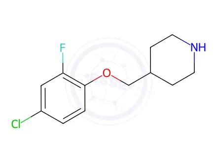 Chemical structure of 4-Chloro-2-fluorophenyl 4-piperidinylmethyl ether hydrochloride