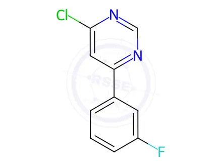 Chemical structure of 4-chloro-6-(3-fluorophenyl)pyrimidine