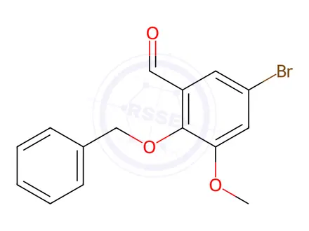 Chemical structure of Benzaldehyde, 5-bromo-3-methoxy-2-(phenylmethoxy)-