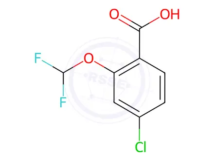 Chemical structure of 4-Chloro-2-(difluoromethoxy)benzoic acid