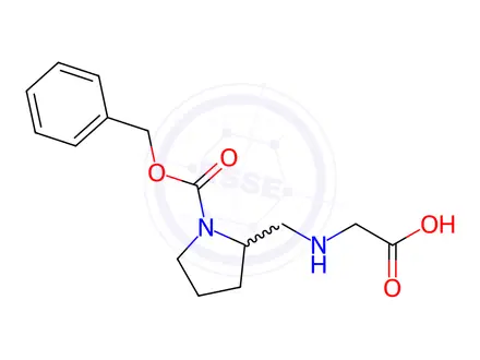 Chemical structure of 2-(((1-((Benzyloxy)carbonyl)pyrrolidin-2-yl)methyl)amino)acetic acid