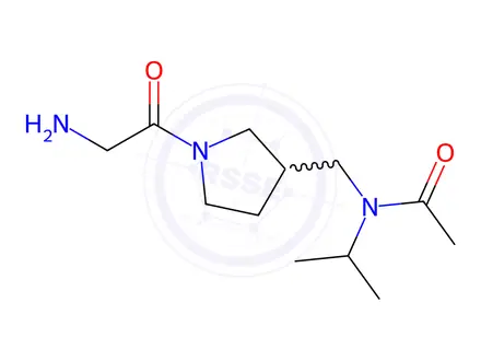 Chemical structure of N-((1-(2-Aminoacetyl)pyrrolidin-3-yl)methyl)-N-isopropylacetamide