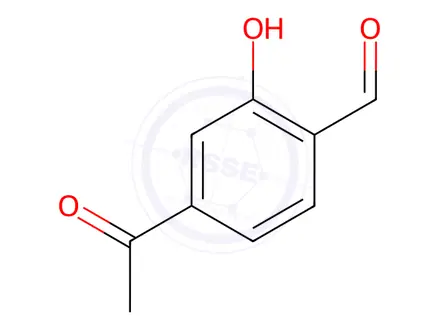 Chemical structure of Benzaldehyde, 4-acetyl-2-hydroxy-(9CI)