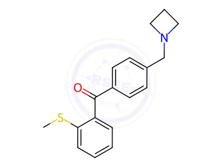 Chemical structure of (4-(Azetidin-1-ylmethyl)phenyl)(2-(methylthio)phenyl)methanone
