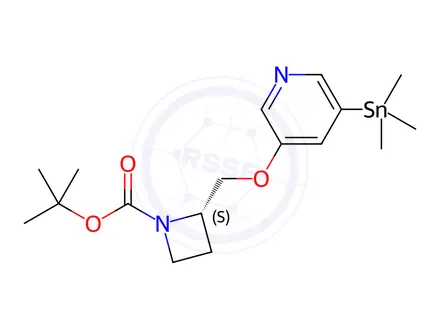 Chemical structure of 5-Iodo-A-85380, 5-Trimethylstannyl N-BOC Derivative