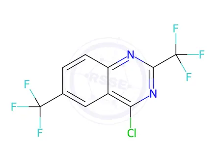 Chemical structure of 4-Chloro-2,6-bis(trifluoromethyl)quinazoline