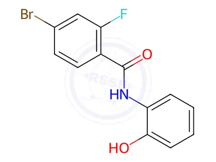 Chemical structure of 4-Bromo-2-fluoro-N-(2-hydroxyphenyl)benzamide
