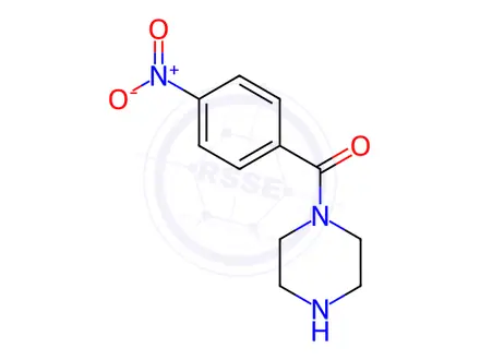 Chemical structure of 1-(4-Nitrobenzoyl)piperazine Hydrochloride