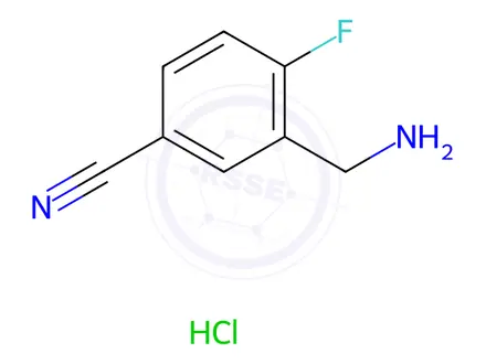 Chemical structure of 3-(aminomethyl)-4-fluorobenzonitrile hydrochloride