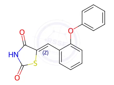 Chemical structure of (5Z)-5-[(2-Phenoxyphenyl)methylidene]-1,3-thiazolidine-2,4-dione